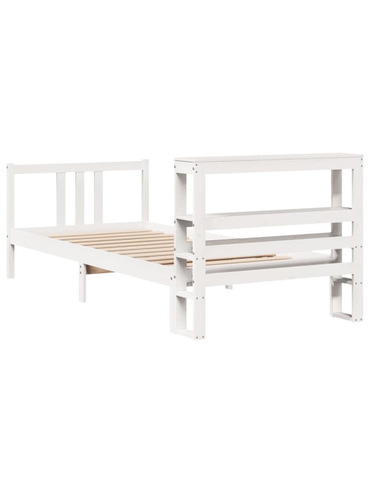 Voodiraam peatsiga ilma madratsita valge 90x200 cm