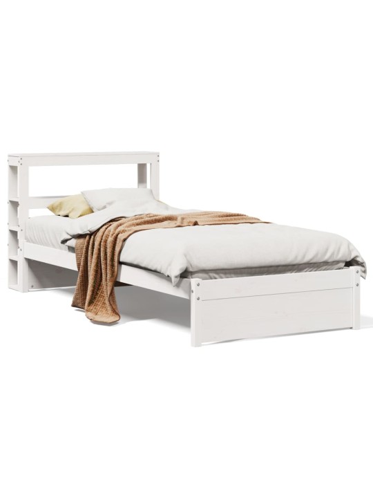Voodiraam peatsiga ilma madratsita valge 90x190 cm
