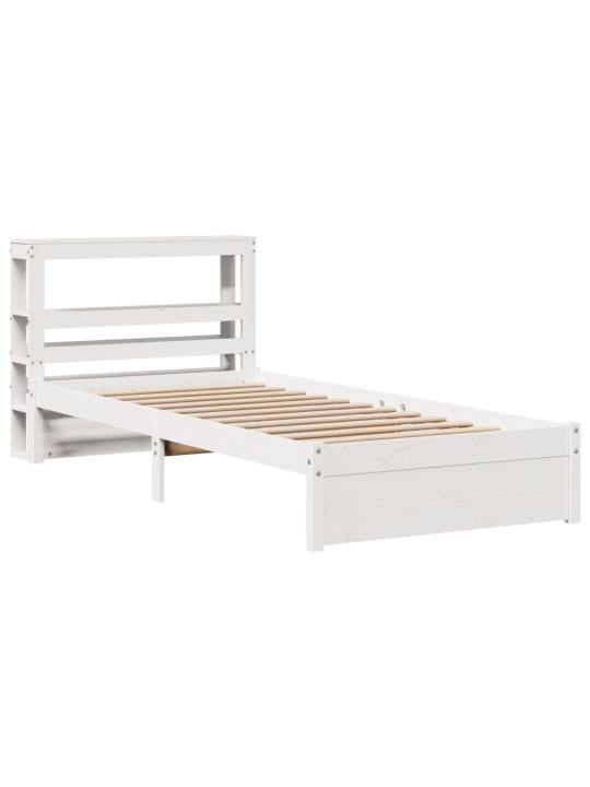 Voodiraam peatsiga ilma madratsita valge 90x190 cm