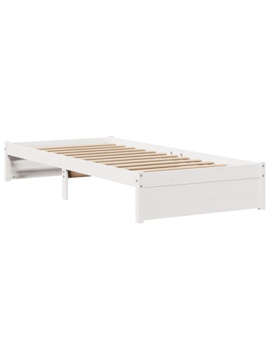 Voodiraam peatsiga ilma madratsita valge 90x190 cm