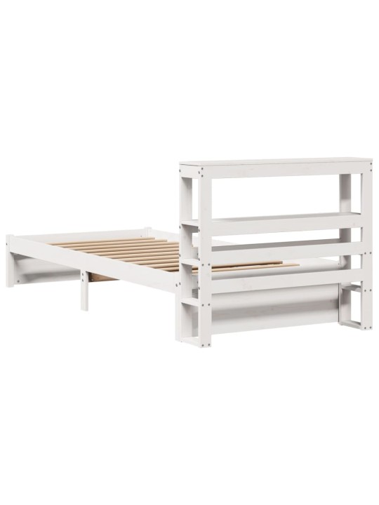 Voodiraam peatsiga ilma madratsita valge 90x190 cm