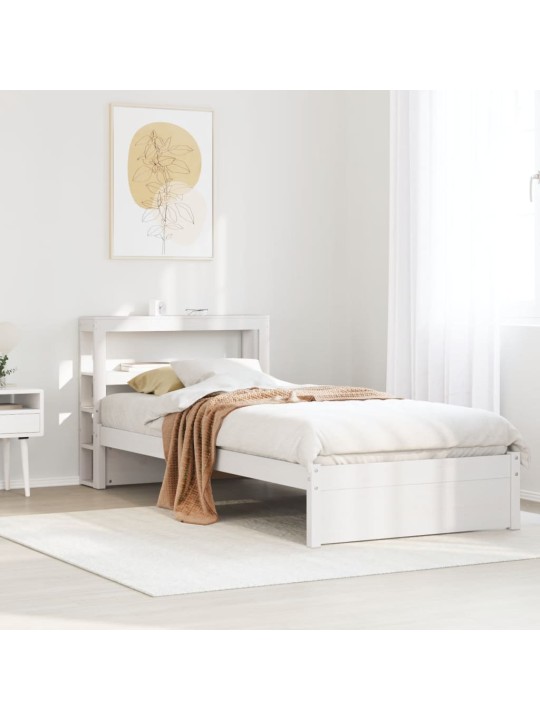 Voodiraam peatsiga ilma madratsita valge 90x190 cm