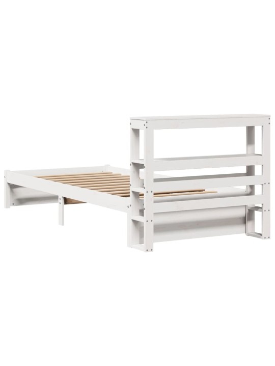 Voodiraam peatsiga ilma madratsita valge 90x200 cm