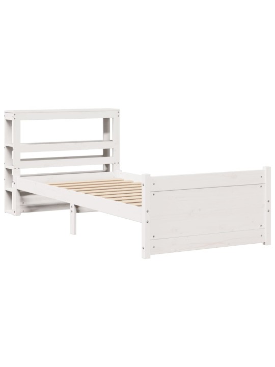 Voodiraam peatsiga ilma madratsita valge 90x190 cm