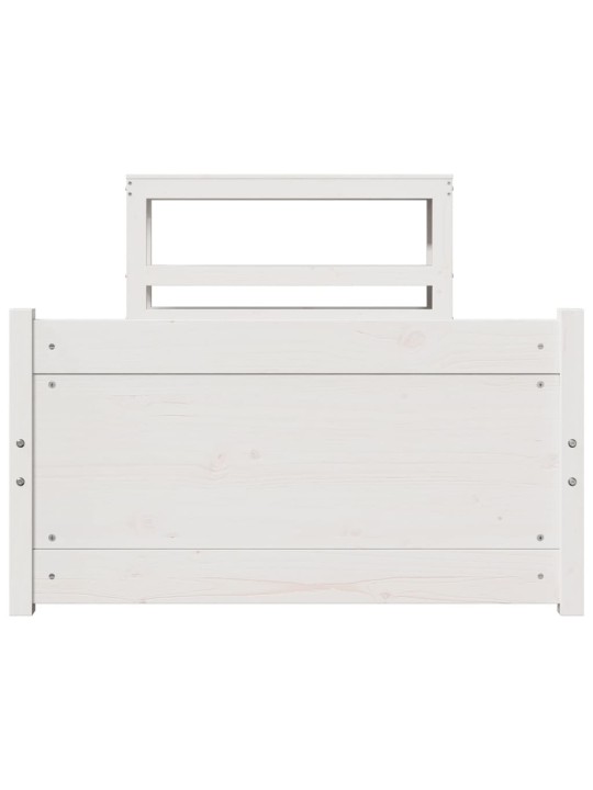 Voodiraam peatsiga ilma madratsita valge 90x190 cm