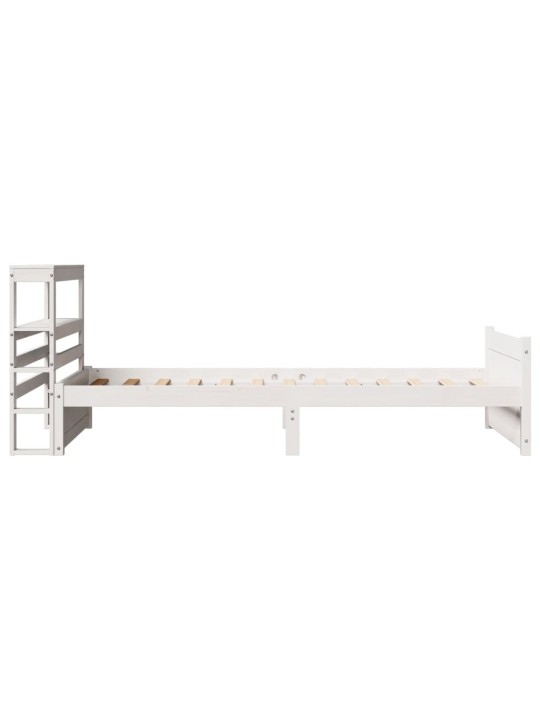 Voodiraam peatsiga ilma madratsita valge 90x190 cm