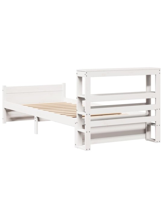 Voodiraam peatsiga ilma madratsita valge 90x190 cm