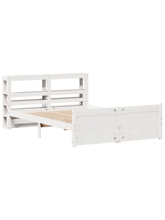 Voodiraam peatsiga ilma madratsita valge 140x190 cm