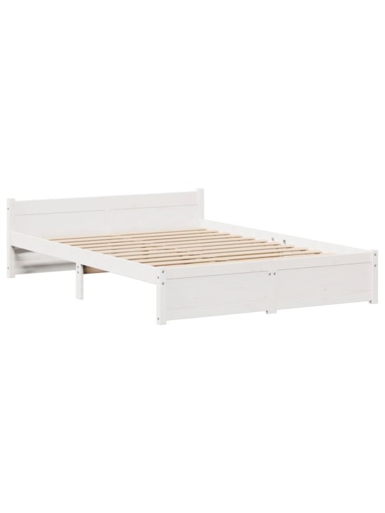Voodiraam peatsiga ilma madratsita valge 140x190 cm