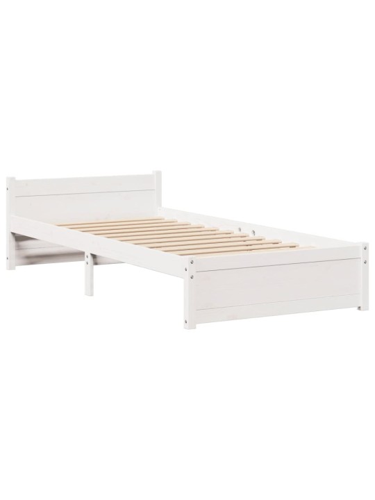 Voodiraam peatsiga ilma madratsita valge 90x200 cm