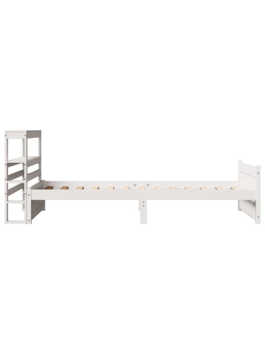 Voodiraam peatsiga ilma madratsita valge 90x200 cm