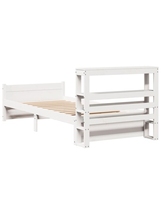 Voodiraam peatsiga ilma madratsita valge 90x200 cm