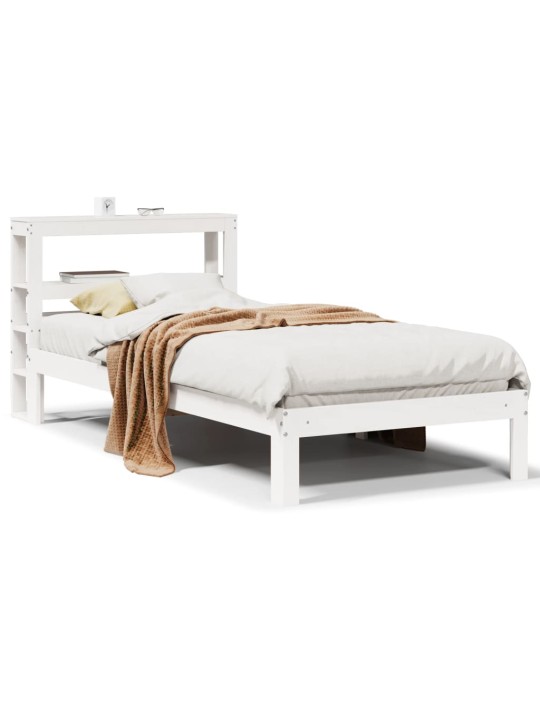 Voodiraam peatsiga ilma madratsita valge 90x200 cm