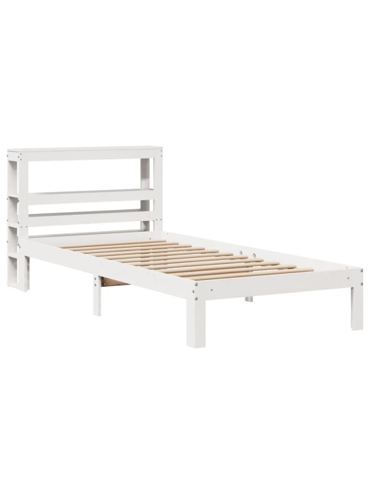 Voodiraam peatsiga ilma madratsita valge 90x200 cm