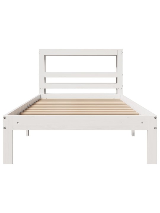 Voodiraam peatsiga ilma madratsita valge 90x200 cm