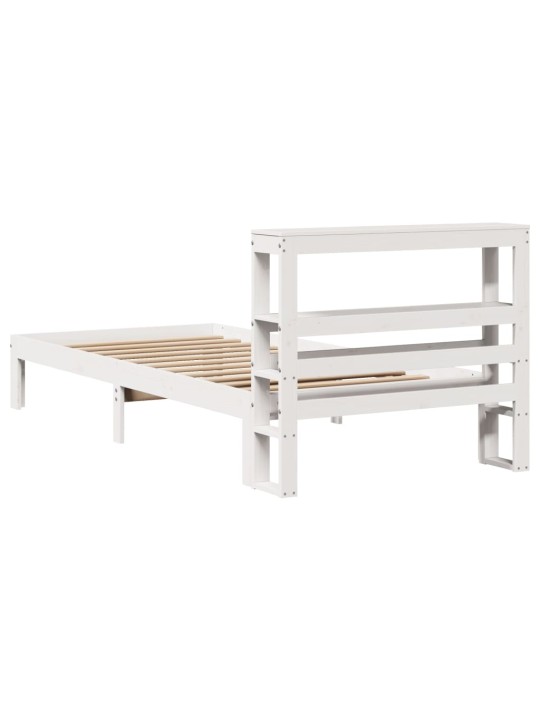 Voodiraam peatsiga ilma madratsita valge 90x200 cm