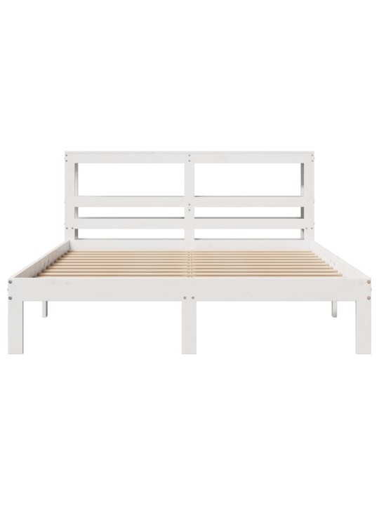 Voodiraam peatsiga ilma madratsita valge 120x200 cm