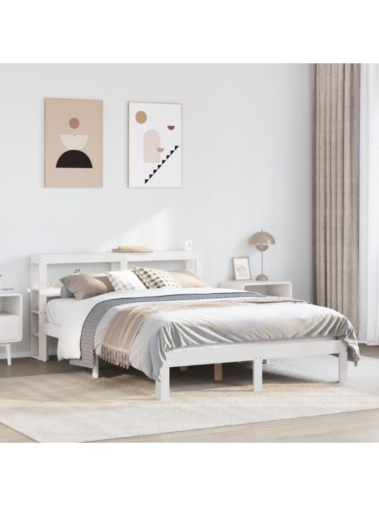 Voodiraam peatsiga ilma madratsita valge 120x200 cm