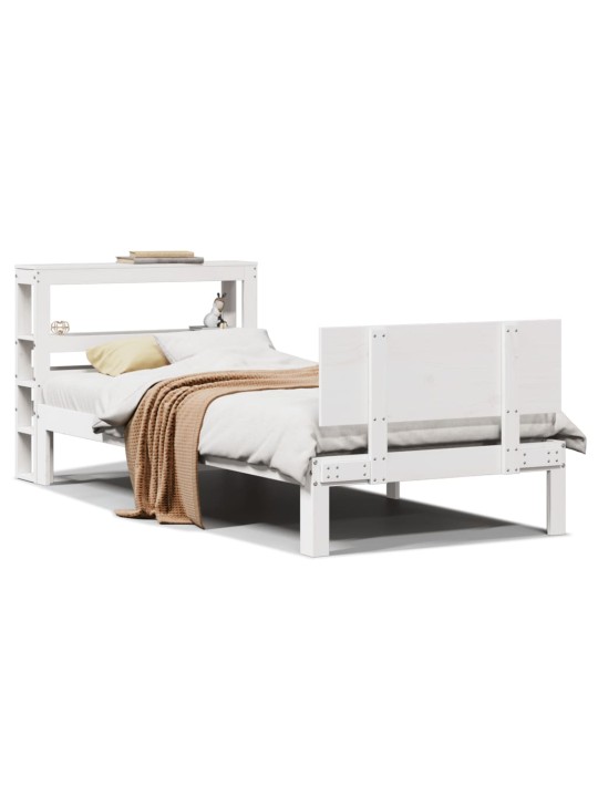 Voodiraam peatsiga ilma madratsita valge 90x190 cm