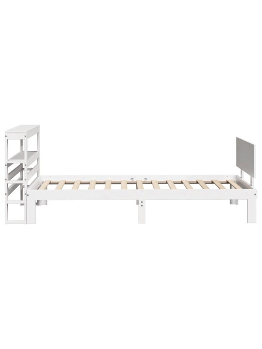 Voodiraam peatsiga ilma madratsita valge 90x190 cm