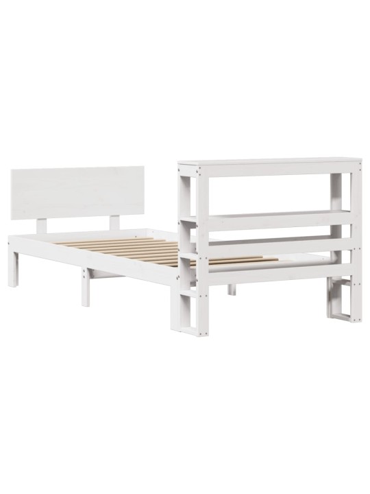 Voodiraam peatsiga ilma madratsita valge 90x190 cm