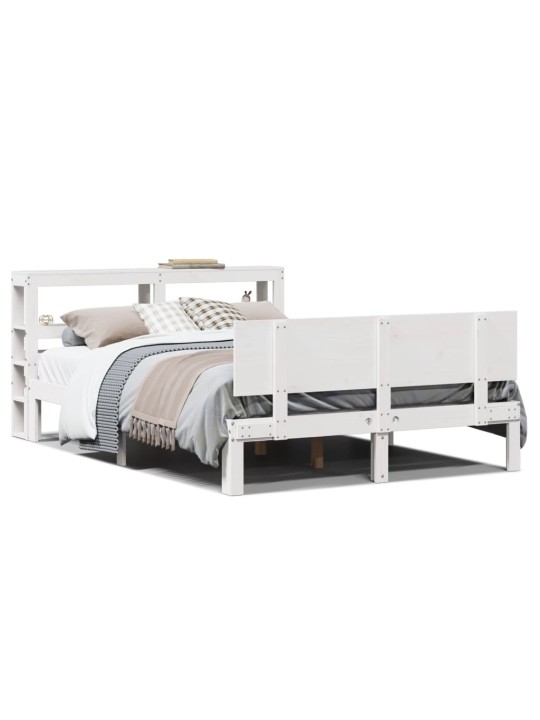 Voodiraam peatsiga ilma madratsita valge 120x200 cm