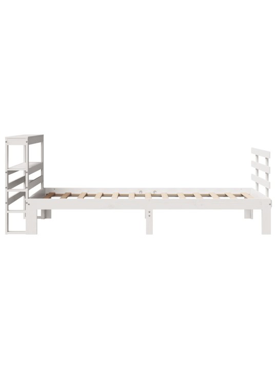 Voodiraam peatsiga ilma madratsita valge 90x190 cm