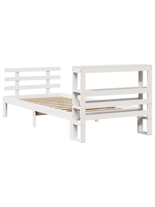 Voodiraam peatsiga ilma madratsita valge 90x190 cm