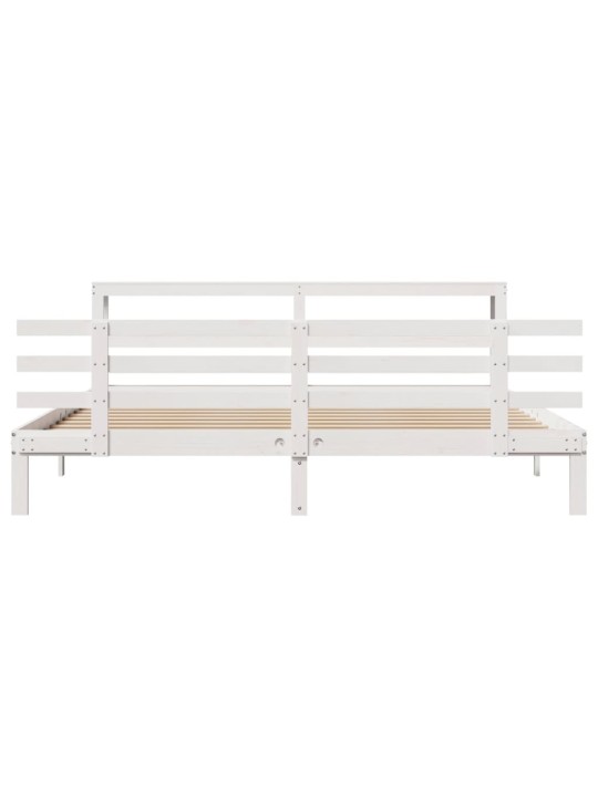 Voodiraam peatsiga ilma madratsita valge 180x200 cm