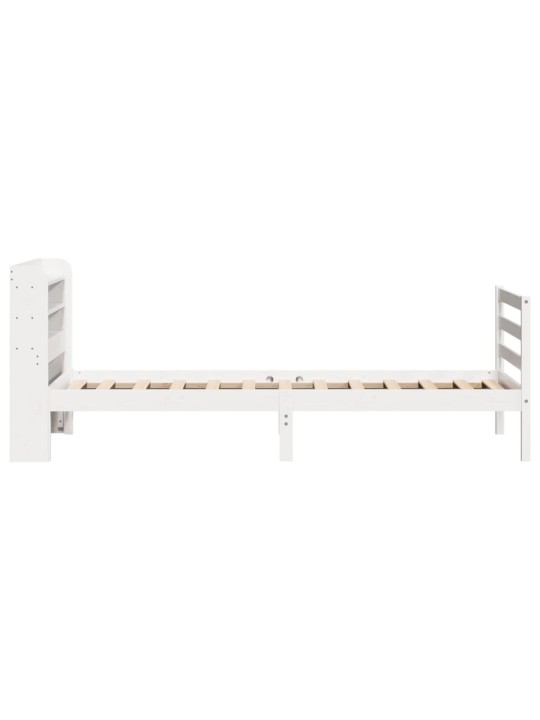 Voodiraam peatsiga ilma madratsita valge 90x190 cm