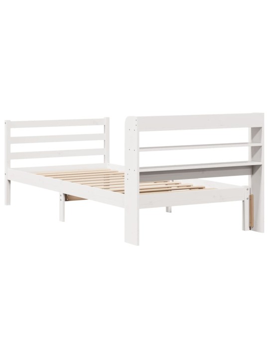 Voodiraam peatsiga ilma madratsita valge 90x190 cm