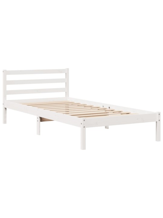 Voodiraam peatsiga ilma madratsita valge 90x190 cm