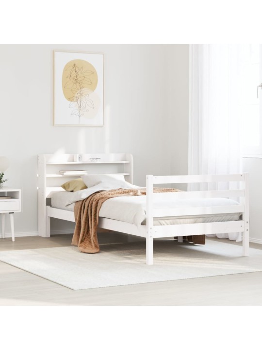 Voodiraam peatsiga ilma madratsita valge 90x190 cm