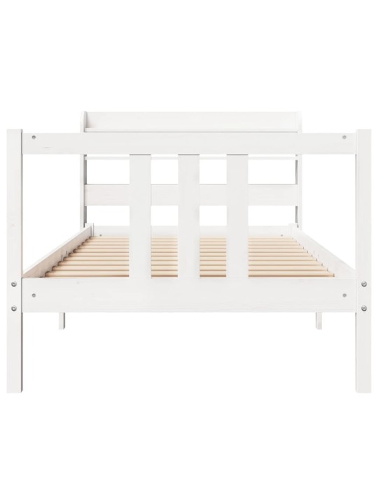 Voodiraam peatsiga ilma madratsita valge 90x200 cm
