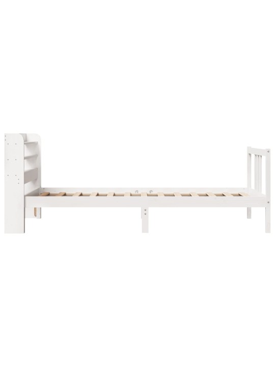 Voodiraam peatsiga ilma madratsita valge 90x200 cm