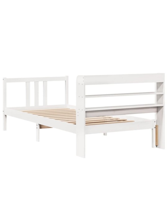 Voodiraam peatsiga ilma madratsita valge 90x200 cm