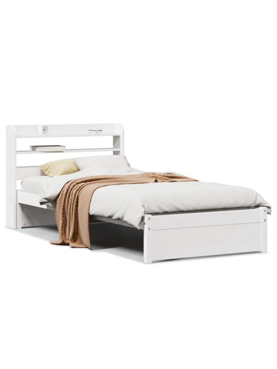 Voodiraam peatsiga ilma madratsita valge 90x190 cm