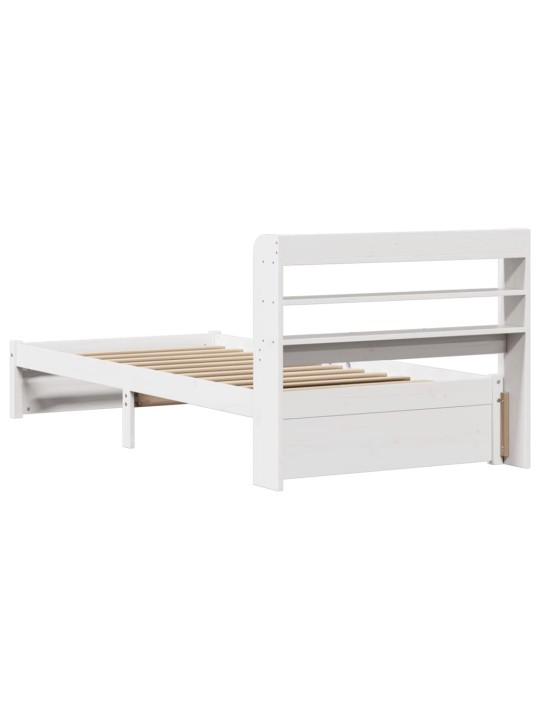 Voodiraam peatsiga ilma madratsita valge 90x200 cm