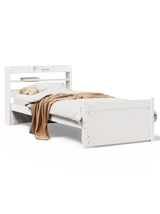 Voodiraam peatsiga ilma madratsita valge 90x190 cm
