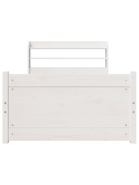 Voodiraam peatsiga ilma madratsita valge 90x190 cm