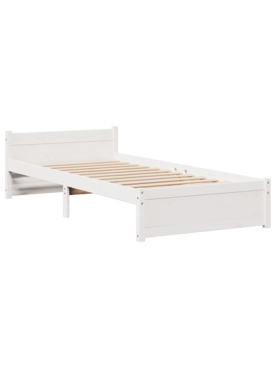 Voodiraam peatsiga ilma madratsita valge 90x190 cm