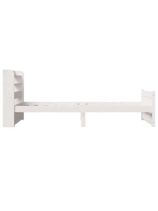 Voodiraam peatsiga ilma madratsita valge 90x190 cm