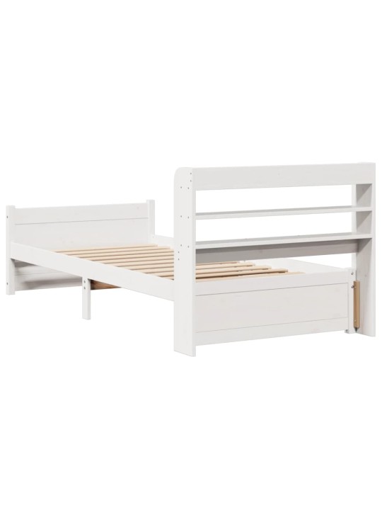Voodiraam peatsiga ilma madratsita valge 90x190 cm