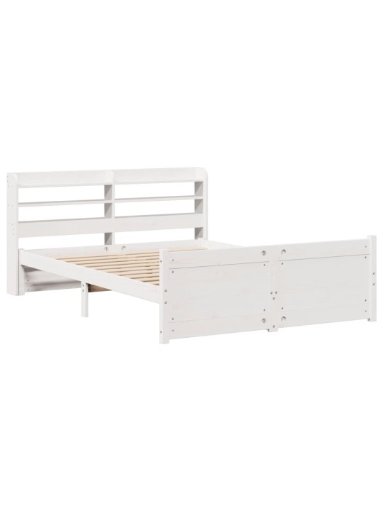 Voodiraam peatsiga ilma madratsita valge 140x190 cm