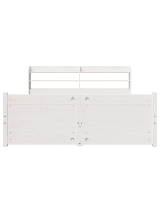 Voodiraam peatsiga ilma madratsita valge 140x190 cm
