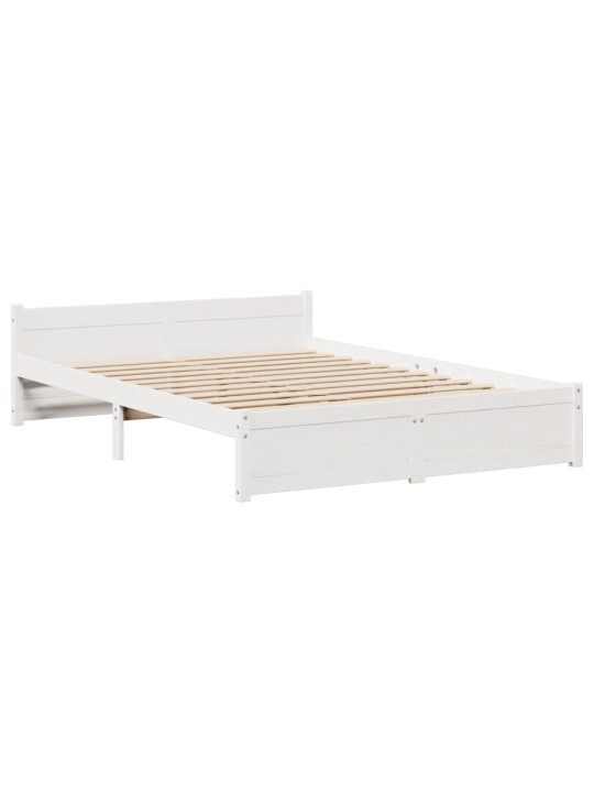 Voodiraam peatsiga ilma madratsita valge 140x190 cm
