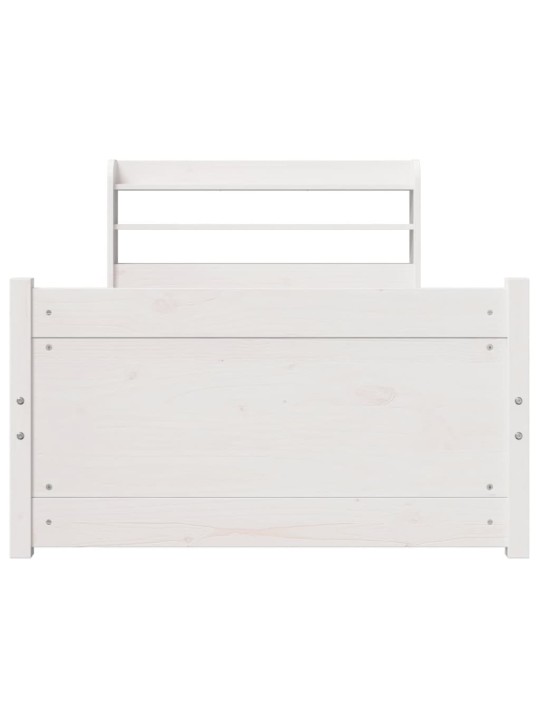 Voodiraam peatsiga ilma madratsita valge 90x200 cm
