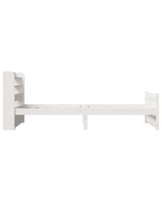 Voodiraam peatsiga ilma madratsita valge 90x200 cm