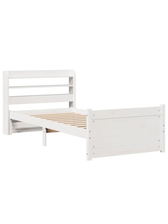 Voodiraam peatsiga ilma madratsita valge 100x200 cm