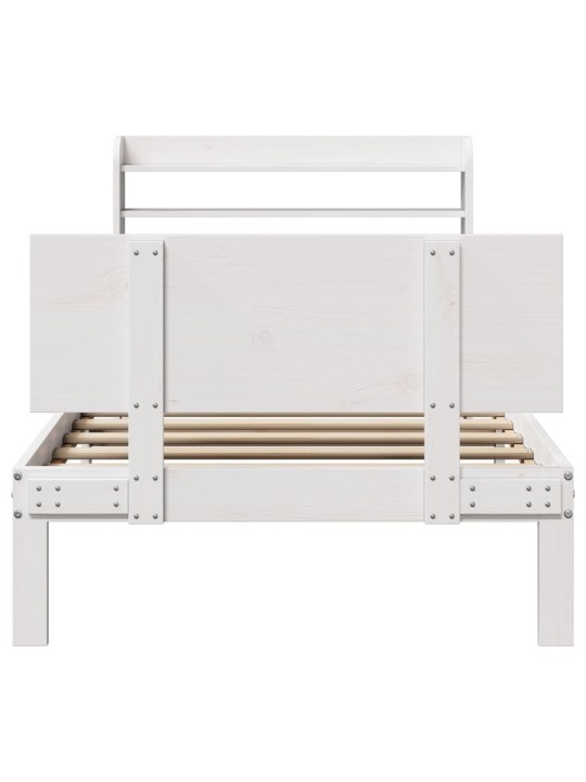 Voodiraam peatsiga ilma madratsita valge 90x200 cm